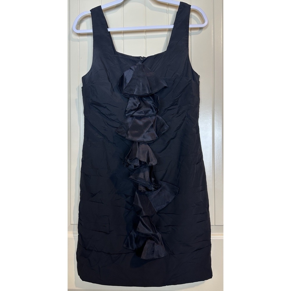 Alice + Olivia silk Ruffle bow tiered pleated Party Wedding Dinner Dress M